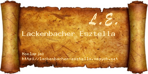 Lackenbacher Esztella névjegykártya